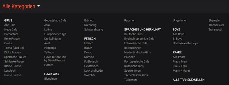Sex Cam Kategorisierung